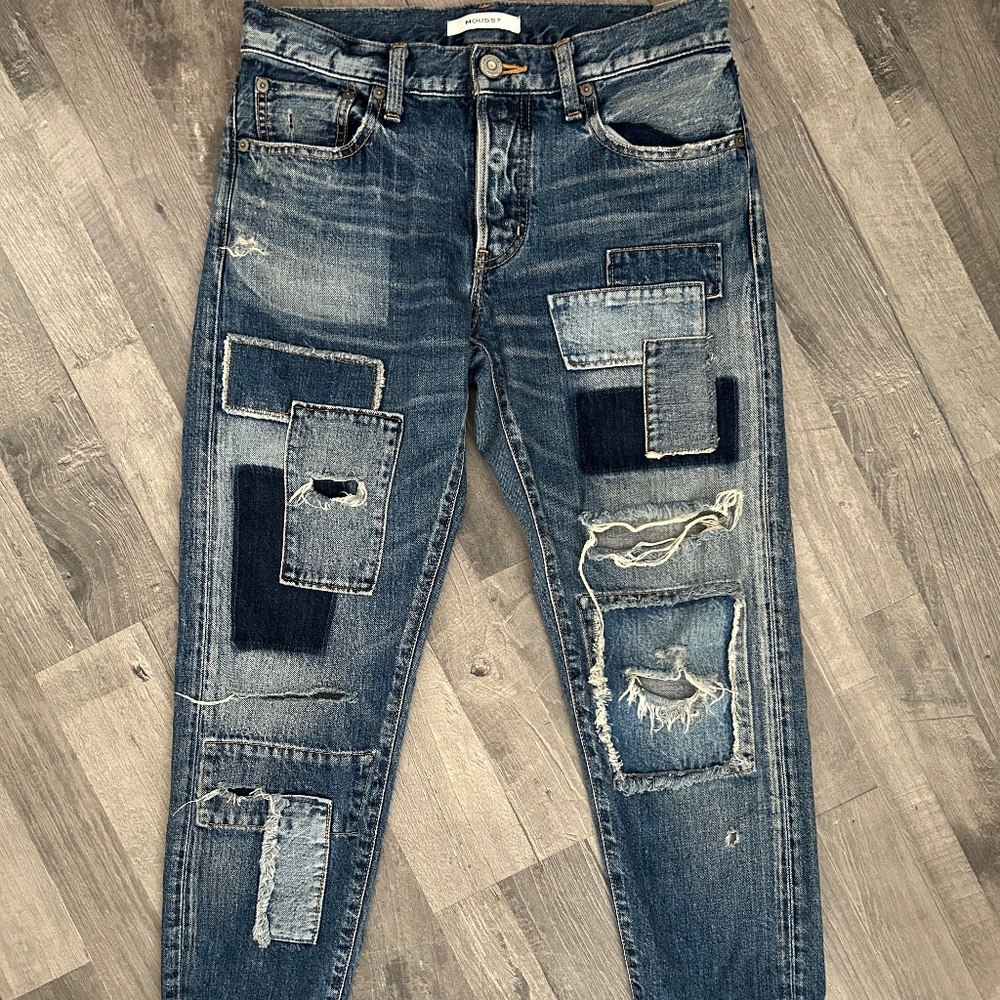 Moussy vintage patch jeans